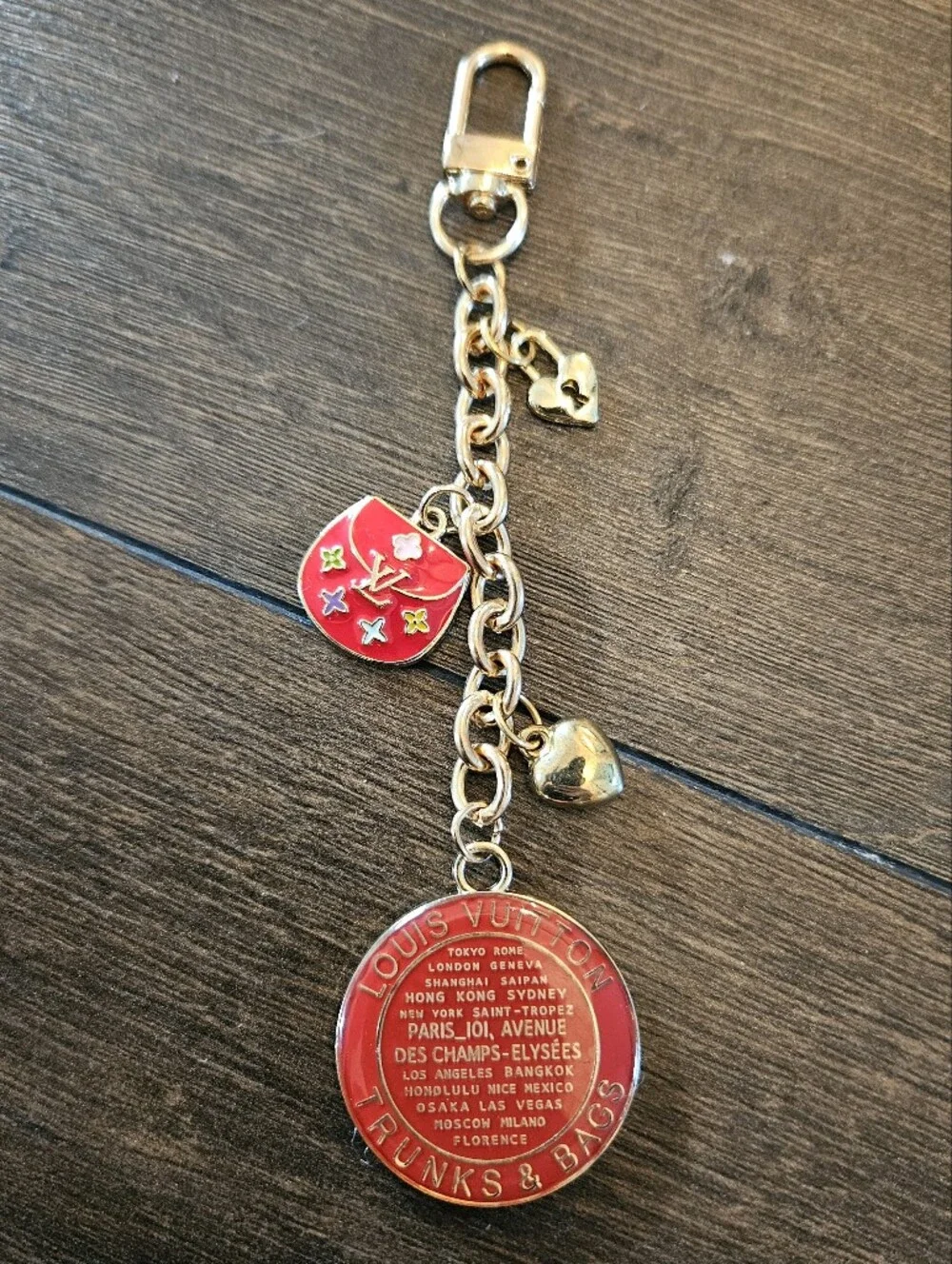 LV Trunks & Bags Medallion + Stamped Purse Charm Reimagined On Handmade Bagcharm